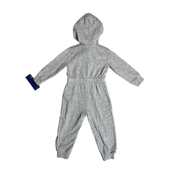 Habitual Kid Jumpsuit Baby 18 Month Gray Hoodie Long Sleeve Pantsuit Half Zip - Picture 5 of 5